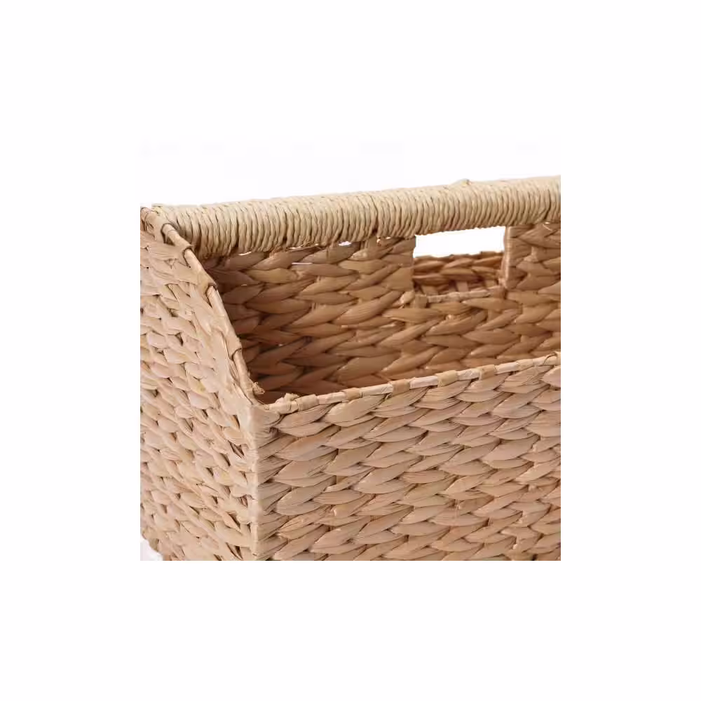 HOUSEHOLD ESSENTIALS Rectangular Woven Magazine Rack in Cattail