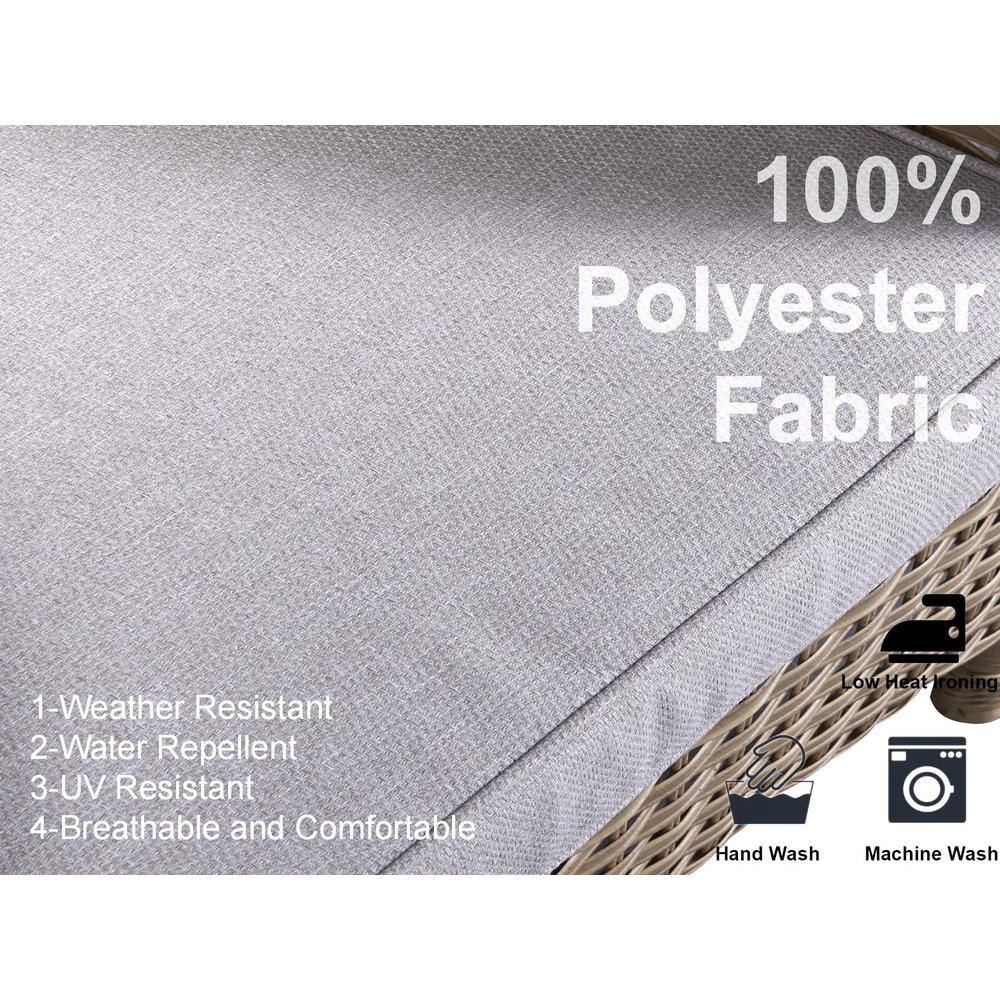 Gymojoy Carlos Natural 4-Piece Wicker Patio Conversation Set with Off White Cushions