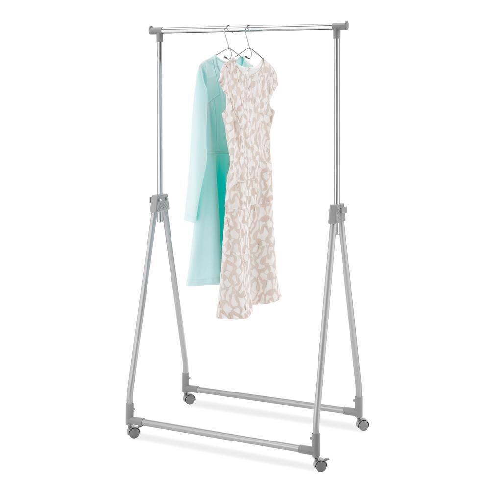 None Chrome Metal Clothes Rack 34 in. W x 66 in. H