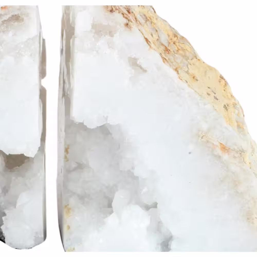 None Geode White Stone Unthemed Bookends
