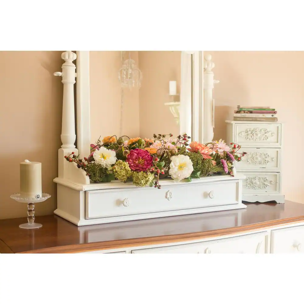 Nearly Natural 3 ft. Artificial Peony Centerpiece Silk Flower Arrangement