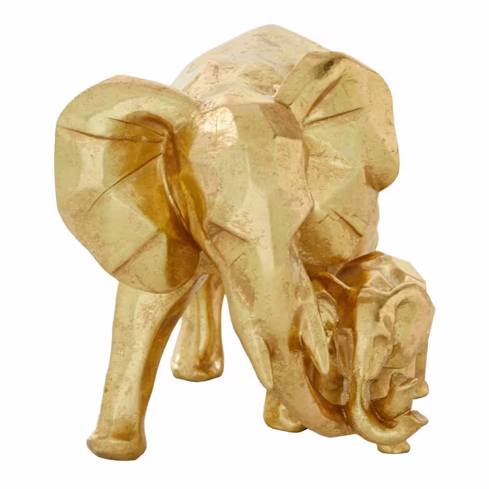 CosmoLiving by Cosmopolitan Gold Resin Elephant Sculpture