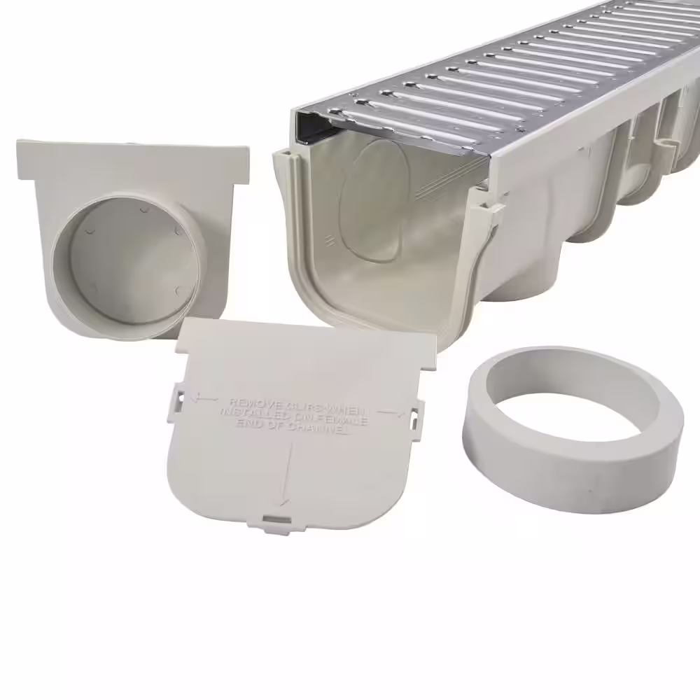 NDS Pro Series 5 in. x 40 in. Channel Drain Kit with Metal Grate