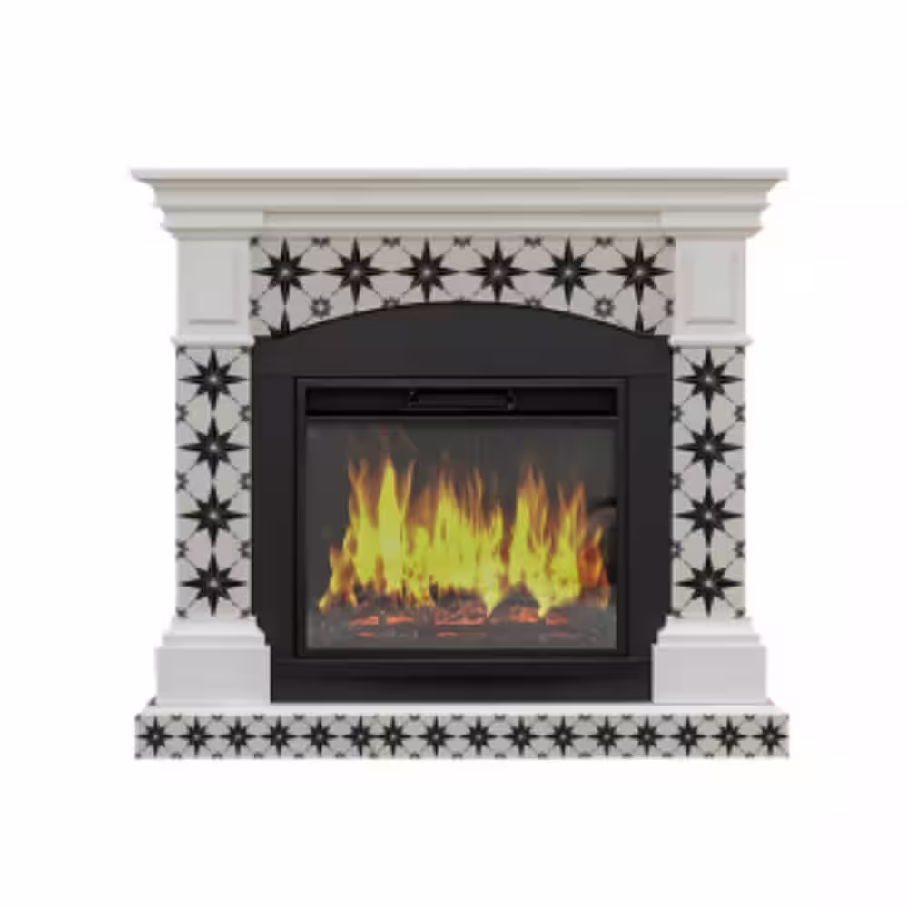 HomeRoots Amelia Black 6 in. x 6 in. Vinyl Peel and Stick Tile (6 sq. ft./Pack)