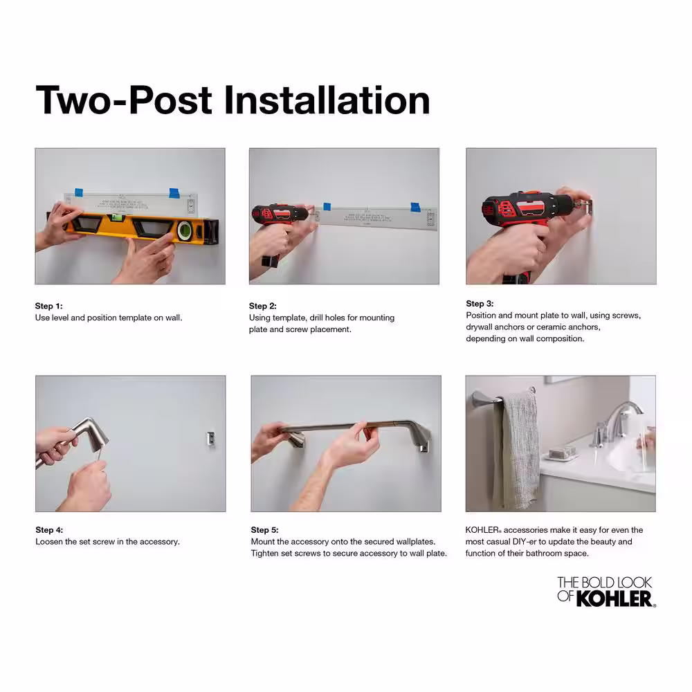 KOHLER Elate 12 in. Towel Bar in Vibrant Brushed Nickel