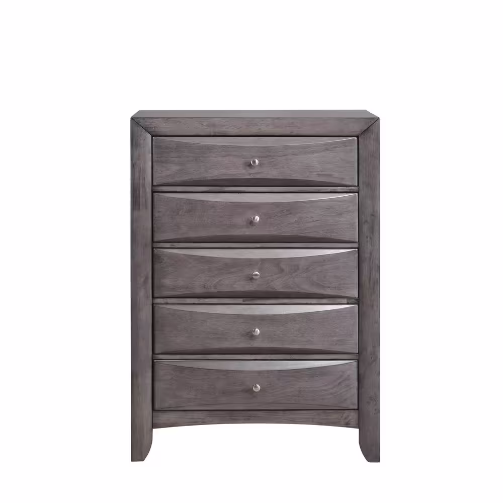 None Madison 5-Drawer Gray Chest