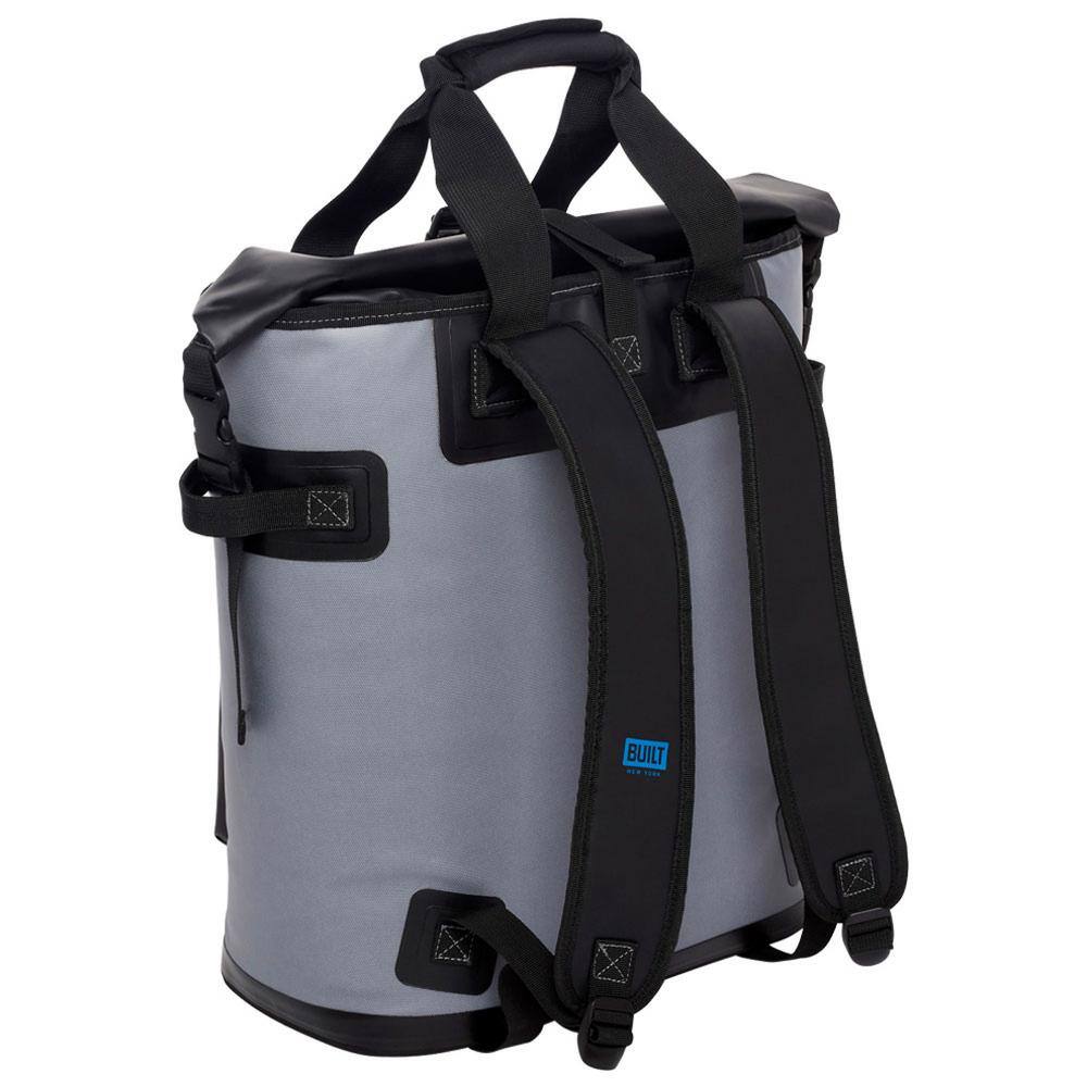 Built Welded Pewter Gray Soft Cooler Backpack with Wide Mouth Opening