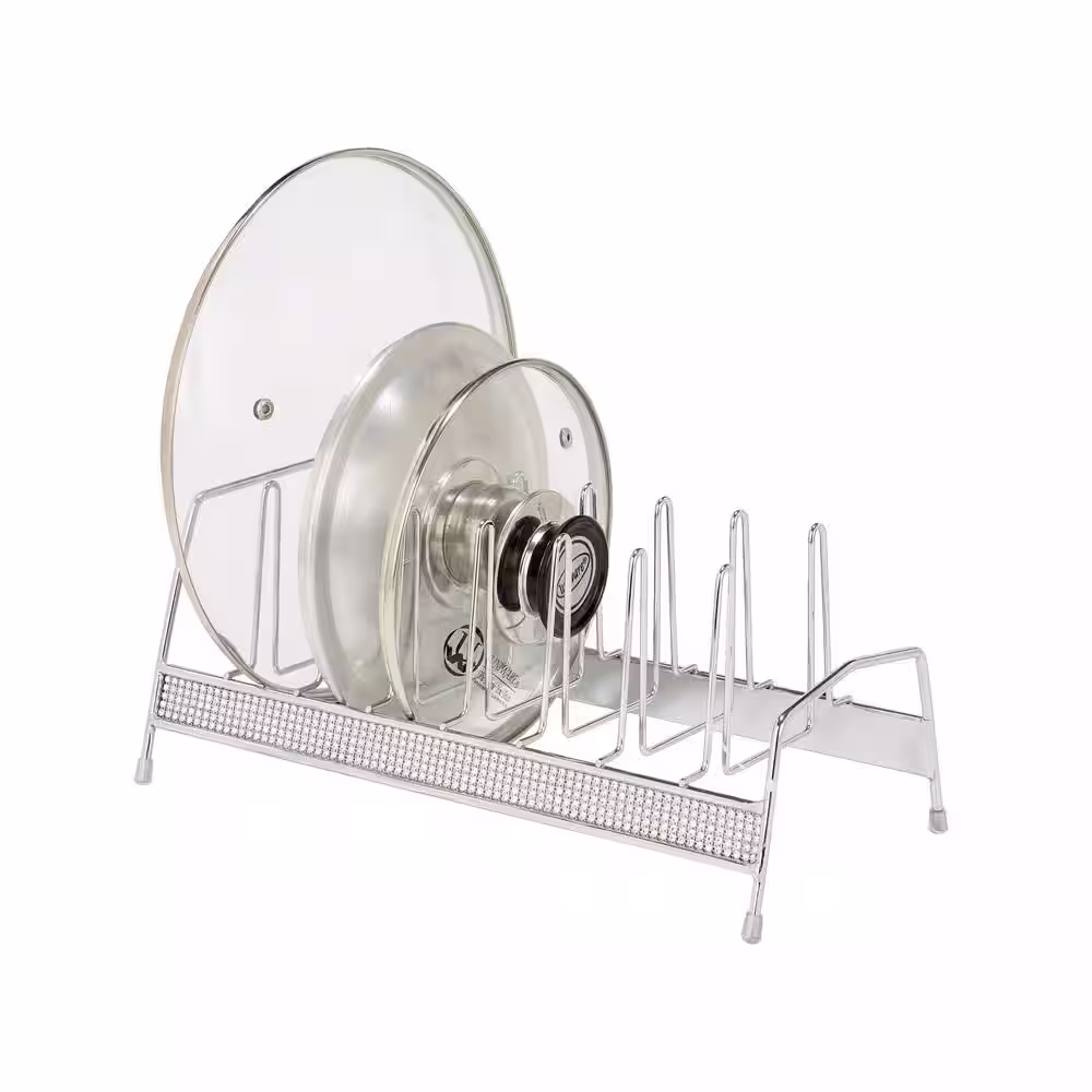 Kitchen Details Chrome Lid Organizer in Pave Diamond Design