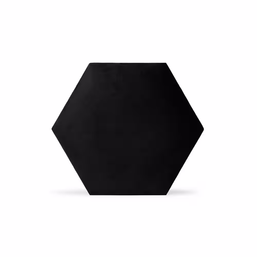 WALL!SUPPLY Luxury Velvet 2-Piece 3D Textile Hexagon Wall Panels, Black