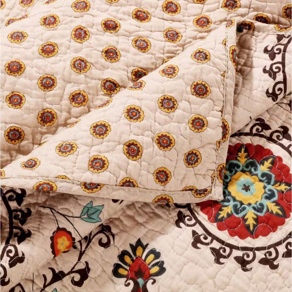 Greenland Home Fashions Andorra Multi Quilted Cotton Throw