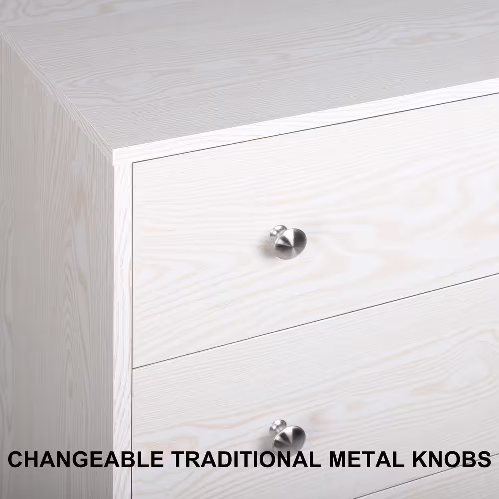 VEIKOUS Oversized 5-Drawer Off-White Chest of Drawers Dresser with 2-Large Drawers 47.6 in. H x 31.5 in. W x 15.7 in. L