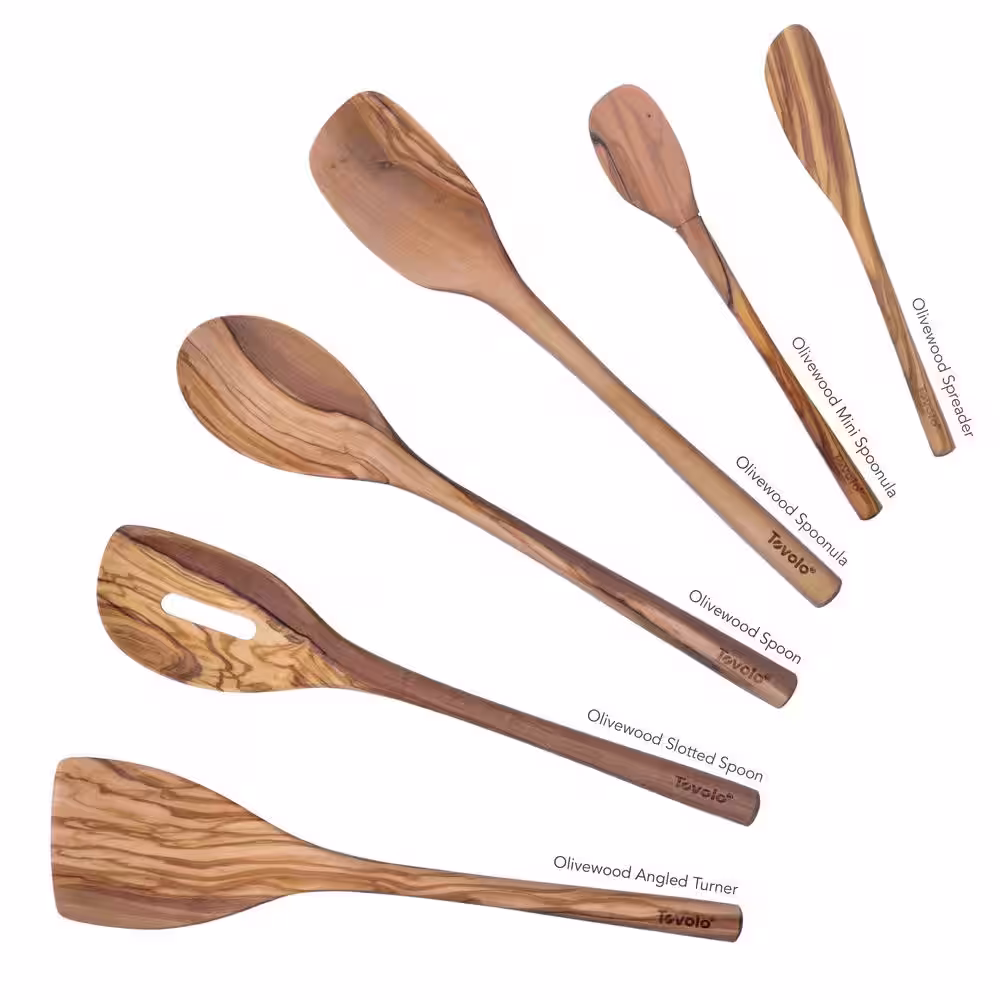 Spectrum Olivewood Utensil Utensils for Meal Prep and Cooking (Set of 6)
