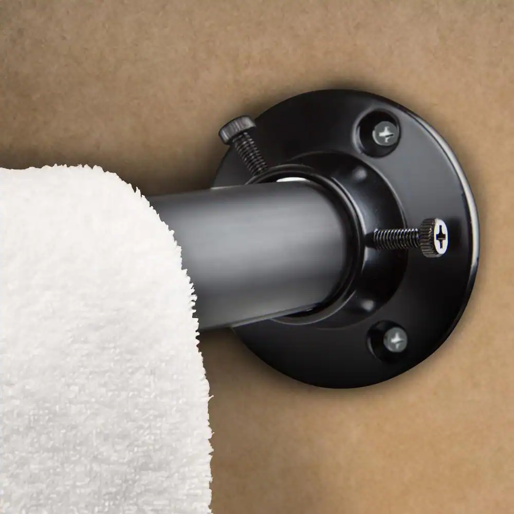 Rod Desyne 28 in. to 48 in. W Black Adjustable Closet Rod and Socket Set