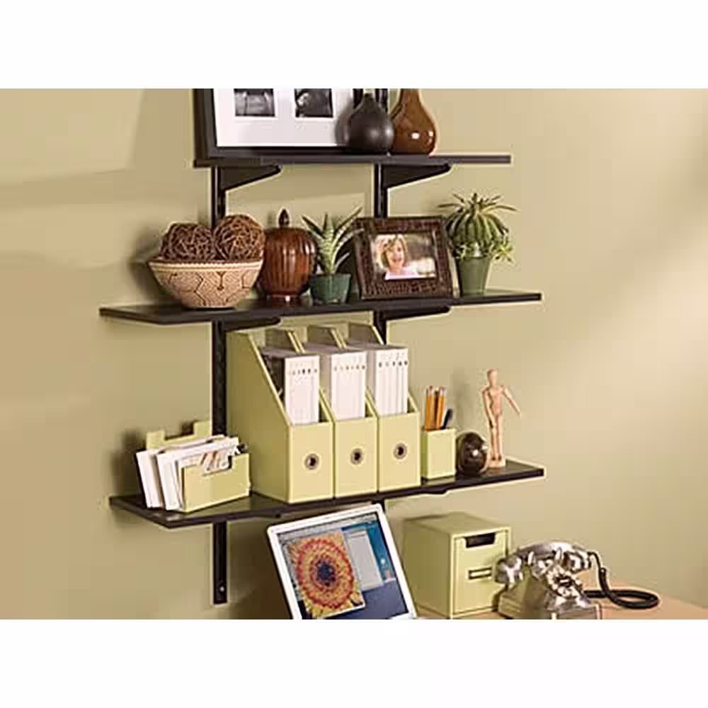 Rubbermaid Black Laminated Wood Shelf 10 in. D x 24 in. L
