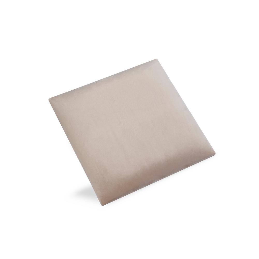 WALL!SUPPLY 1.38 in. x 12 in. x 12 in. Luxury Velvet 2-Piece Decorative Wall Panel in Creme (2-Pack)