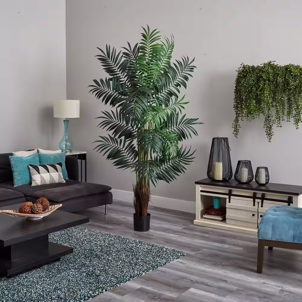 Nearly Natural 7.5 ft. Artificial Bulb Areca Palm Tree