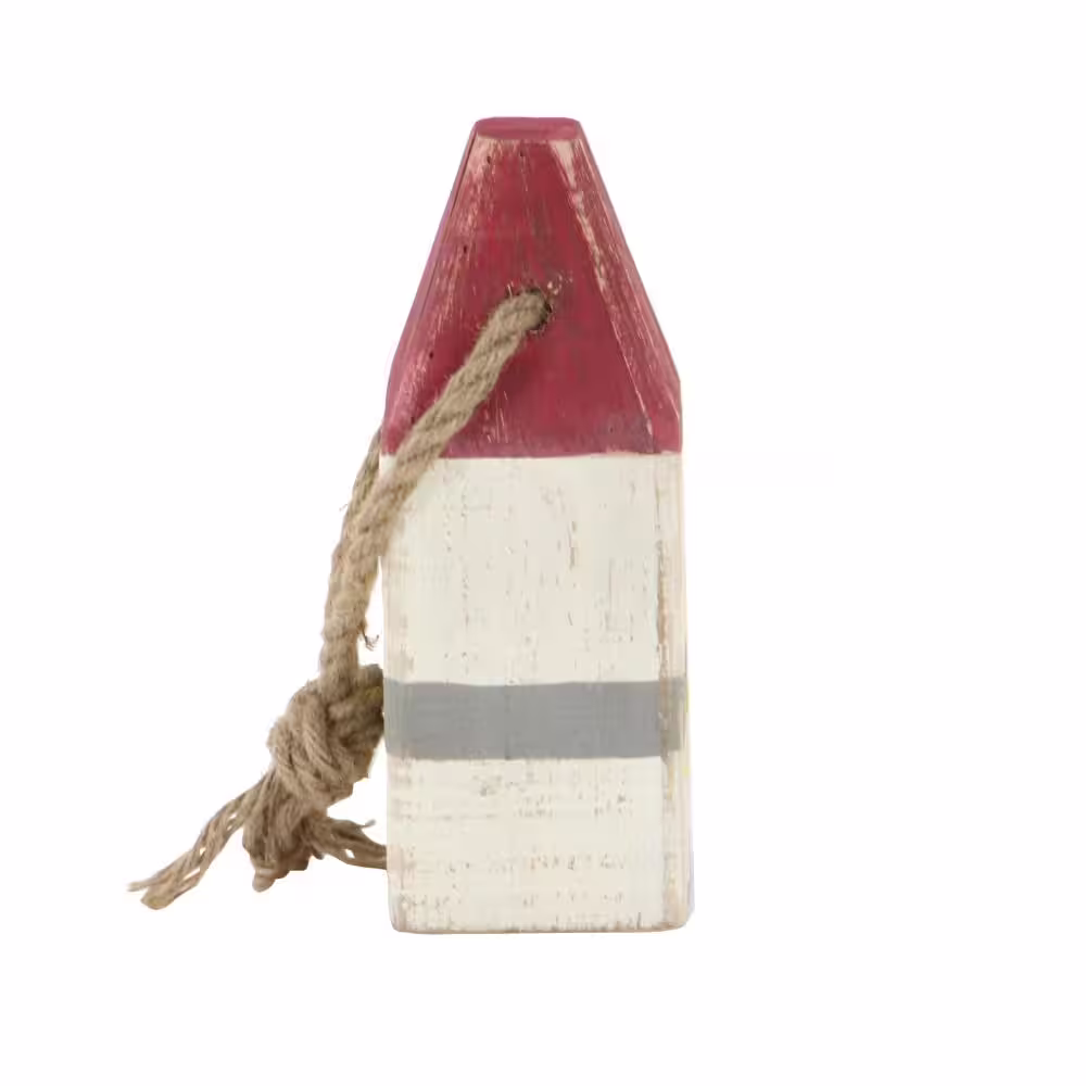 Litton Lane Multi Colored Wood Buoy Sculpture with Rope Accents (Set of 4)