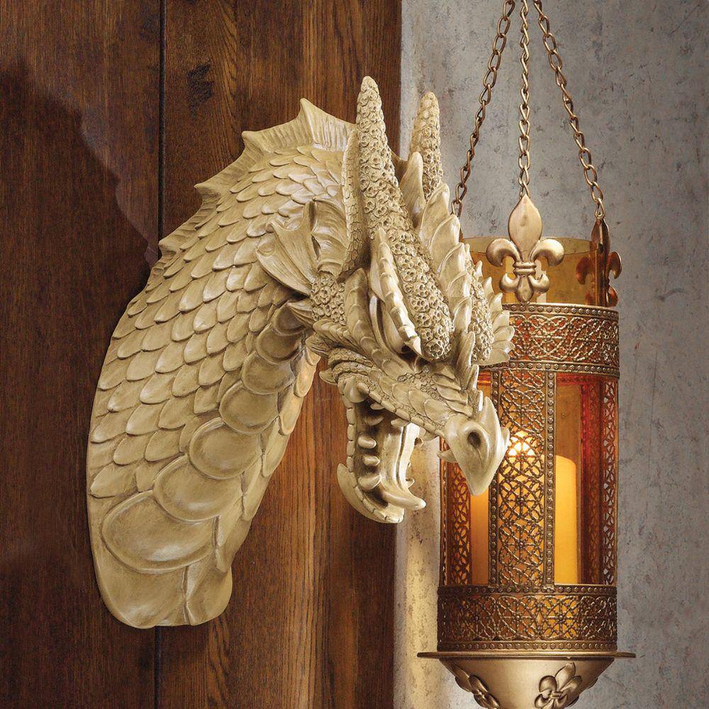 Design Toscano 15.5 in. x 6.5 in. Head of the Beast Dragon Wall Sculpture