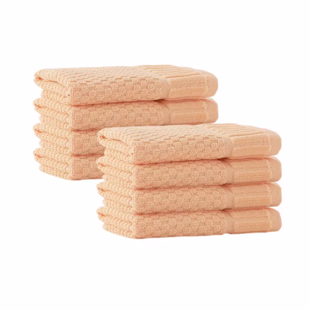 None Timaru 8-Pieces Somon Turkish Cotton Wash Towels