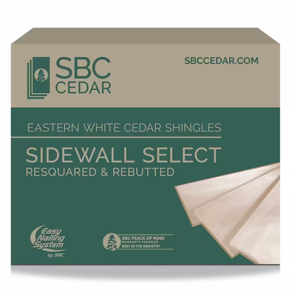 SBC 16 in. Long Natural Kiln Dried Eastern White Cedar Shingle Siding