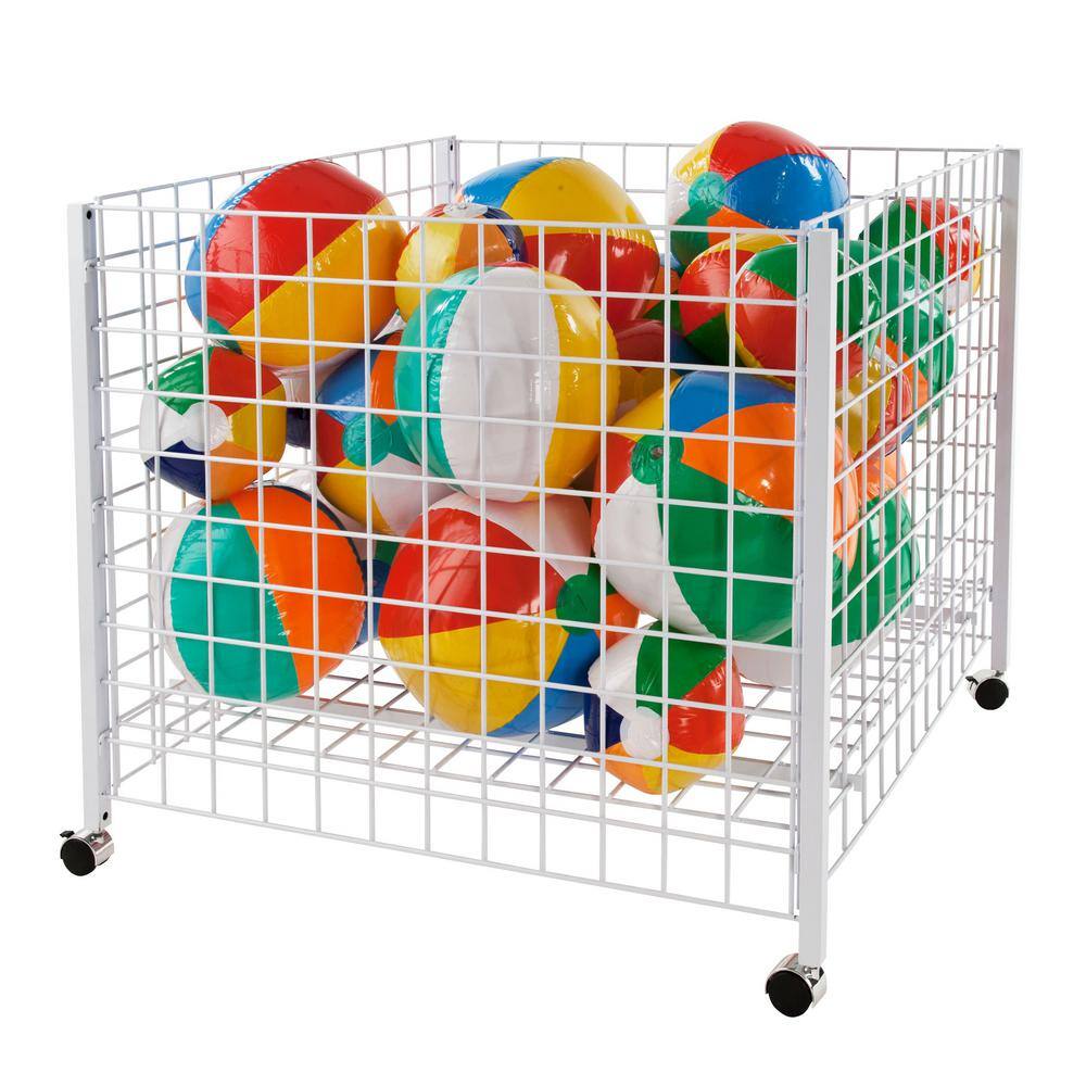 Econoco 32 in. H x 36 in. W x 36 in. D White Metal Cube Storage Bin