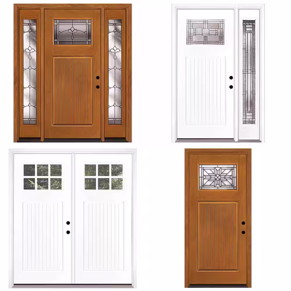 Feather River Doors Cottage Collection Customizable Fiberglass Prehung Front Door