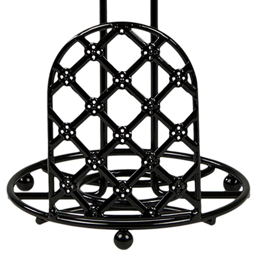Home Basics Lattice Collection Black Paper Towel Holder