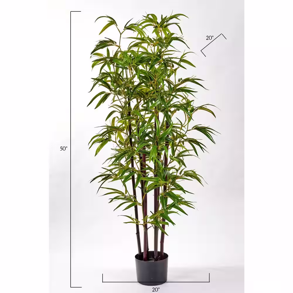 Worth Imports 49 in. Bamboo Tree with Black Trunk in Pot