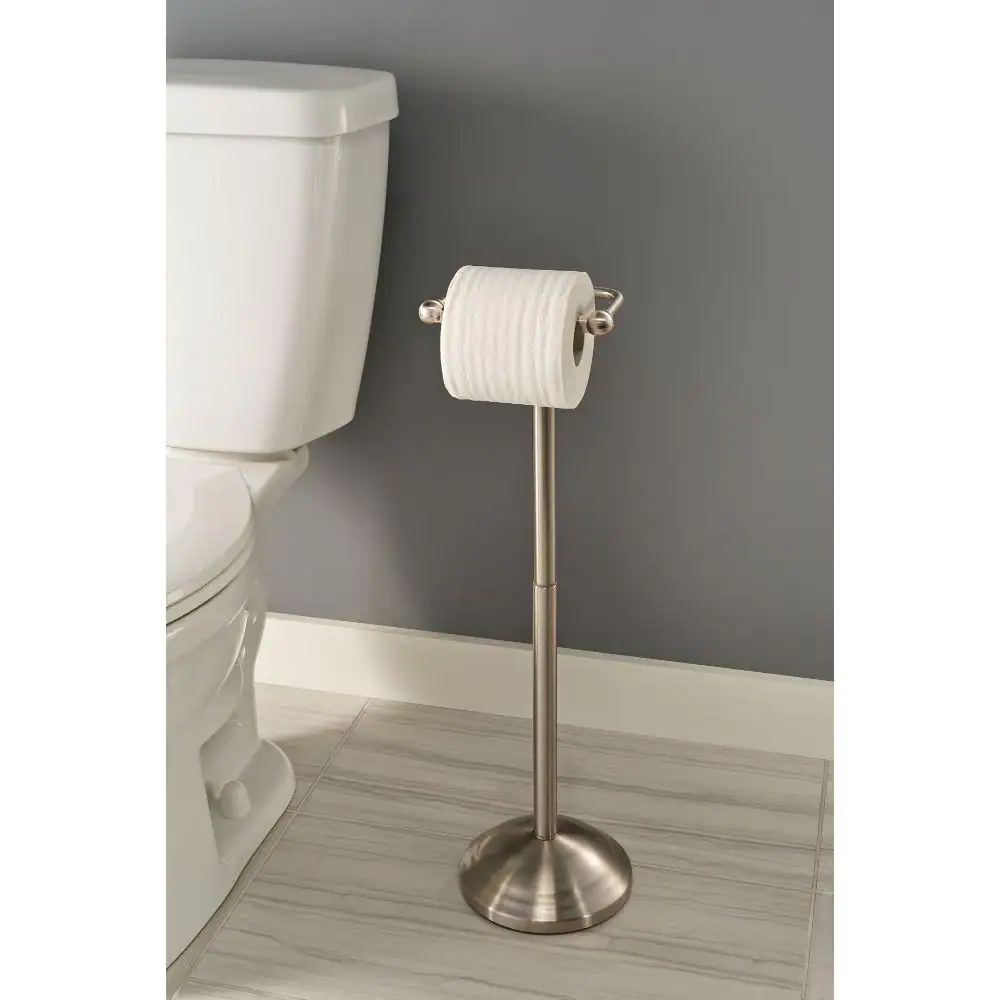 Delta Greenwich Telescoping Pivoting Free-Standing Toilet Paper Holder in SpotShield Brushed Nickel