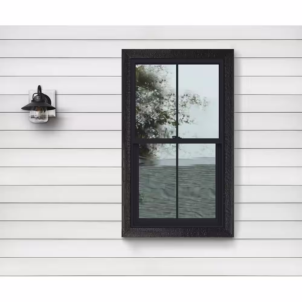 JELD-WEN 28 in. x 54 in. V2500 Double Hung Vinyl Window with Black Exterior