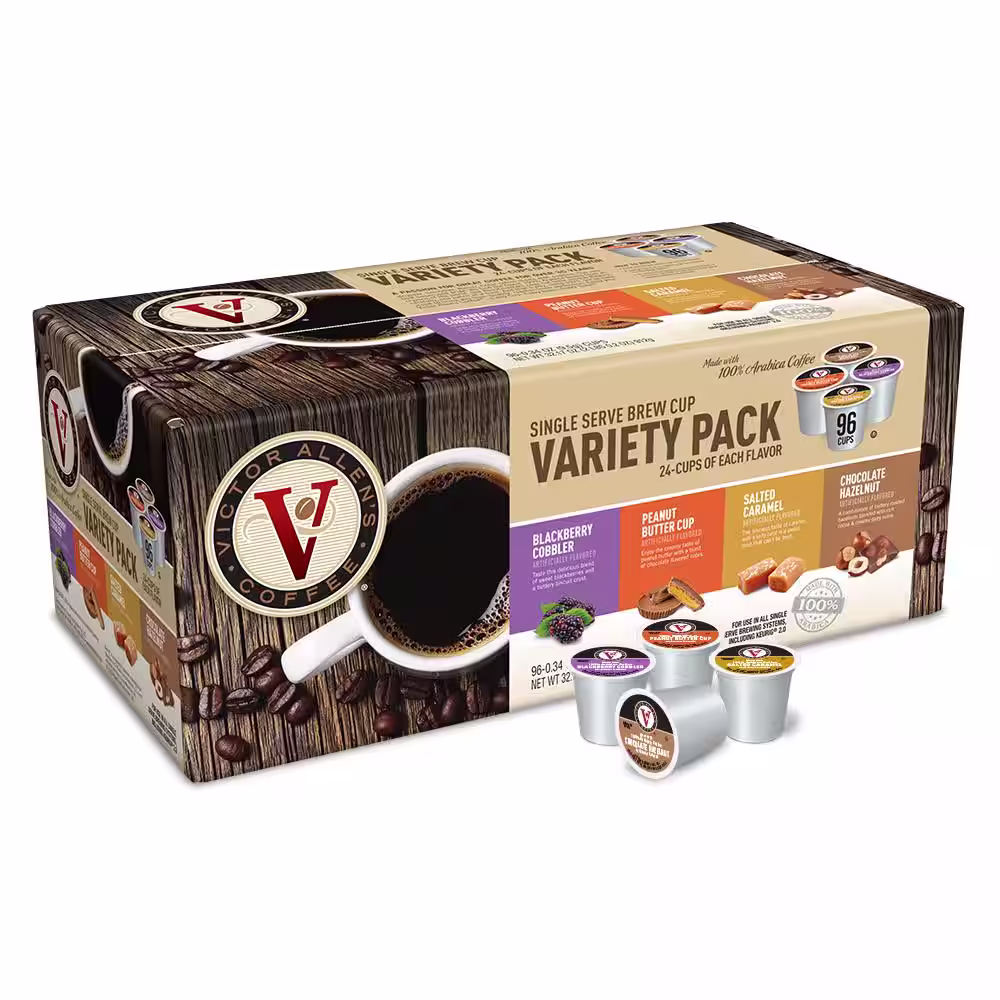 Victor Allen's Sweet and Salty Coffee Variety Pack Single Serve Coffee Pods for Keurig K-Cup Brewers (96 Count)