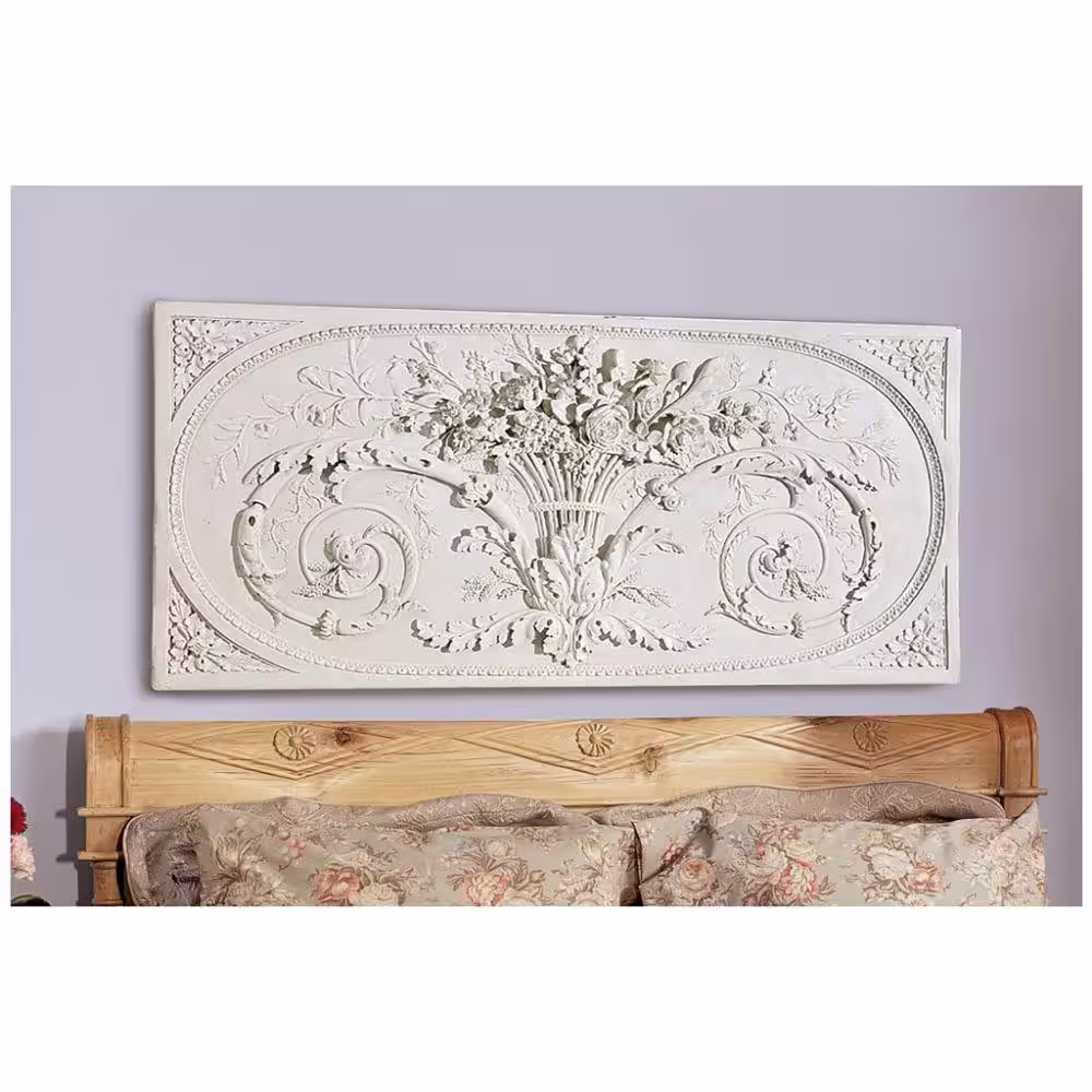 Design Toscano 21 in. x 48 in. Le Bouquet Grand Sculptural Wall Frieze