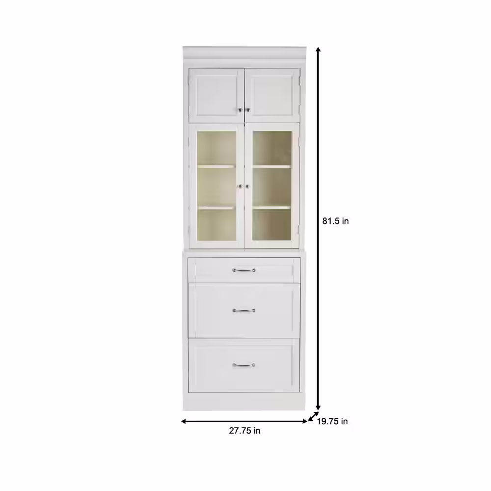 Home Decorators Collection Royce 82 in. Cream White 3-Drawer Cabinet