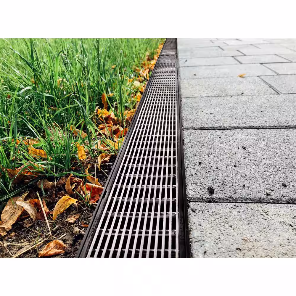 RELN Storm Drain 40 in. L x 4.75 in. W Channel Complete with Architectural 316 Stainless Steel Grate