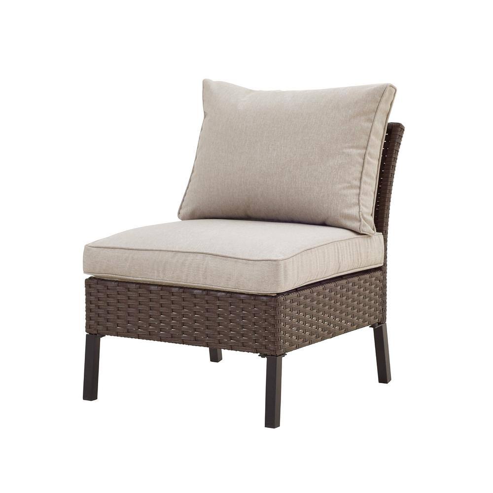 Patio Festival X-Arm 10-Pieces Wicker Conversation Set with Beige Cushions