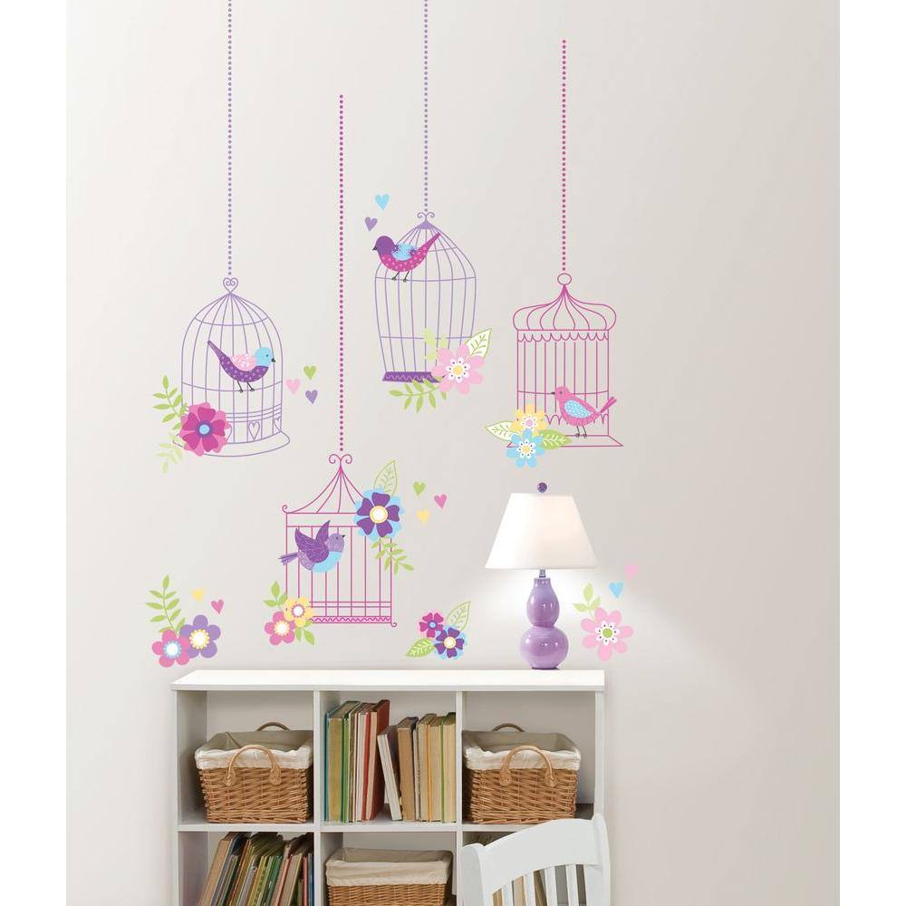 WallPops Purple Chirping The Day Away Wall Applique