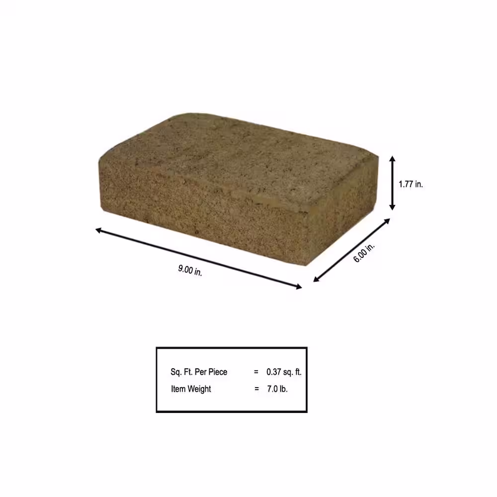 Oldcastle Countryside 9 in. x 6 in. x 1.75 in. Ashland Concrete Paver