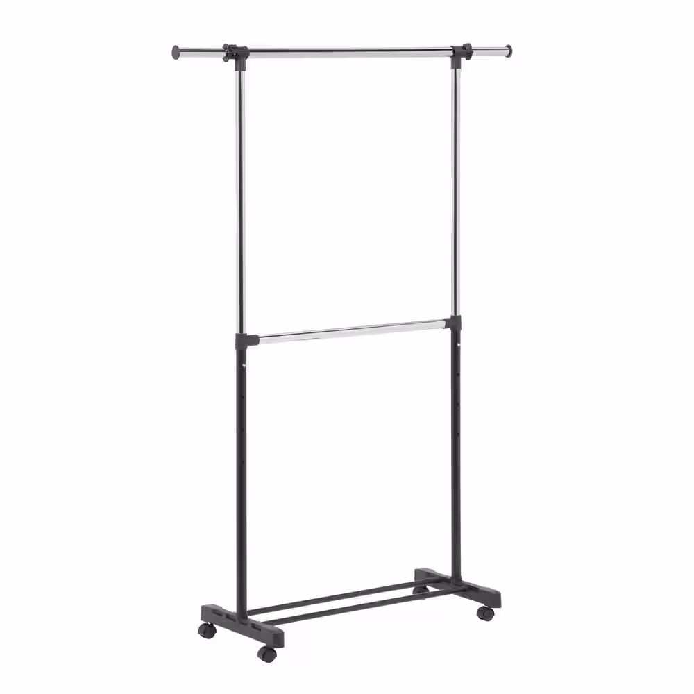 Honey-Can-Do Chrome Steel Clothes Rack 60 in. W x 73 in. H