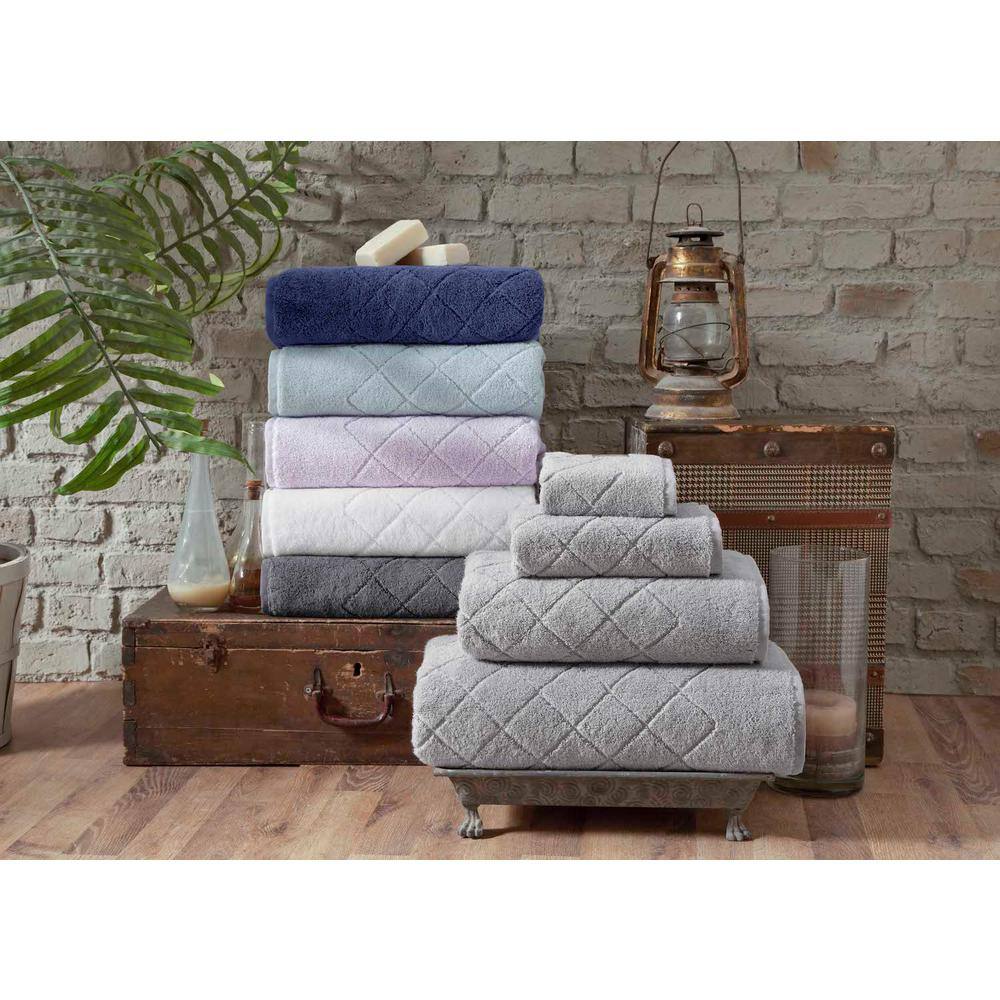 Enchante Home Gracious 8-Pieces Lilac Turkish Cotton Wash Towels