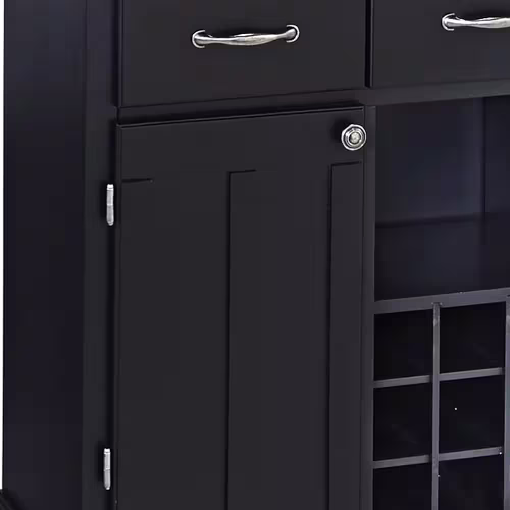 HOMESTYLES Black and Cherry Top Buffet with Hutch