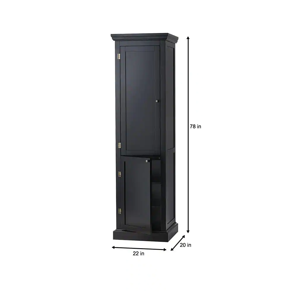 Home Decorators Collection Prescott Black Modular Kitchen Pantry with 2-Doors