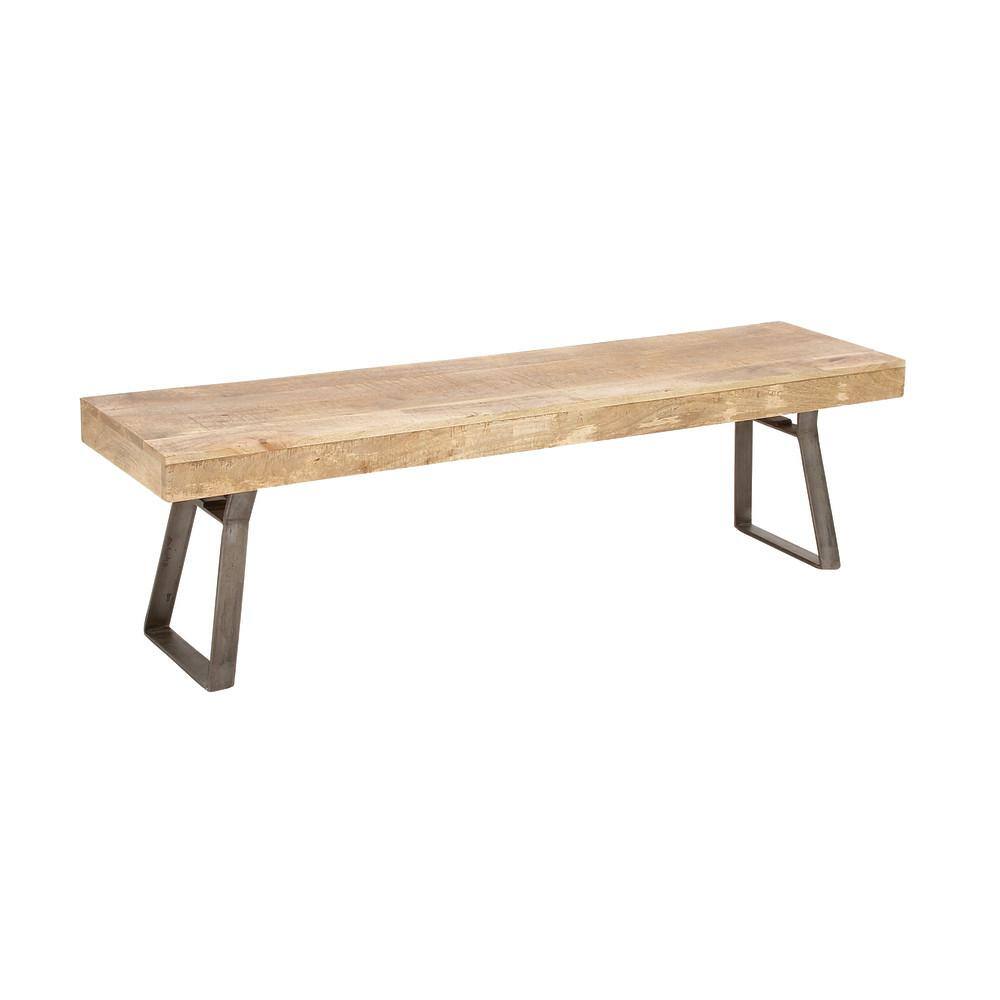 Litton Lane Light Brown Bench 18 in. X 63 in. X 16 in.