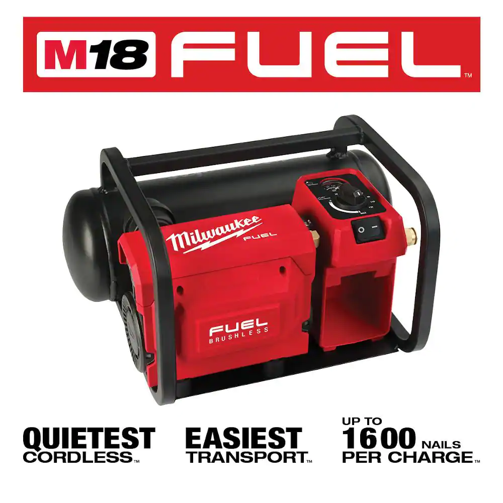 Milwaukee M18 FUEL 18-Volt Lithium-Ion Brushless Cordless 2 Gal. Electric Compact Quiet Compressor (Tool-Only)