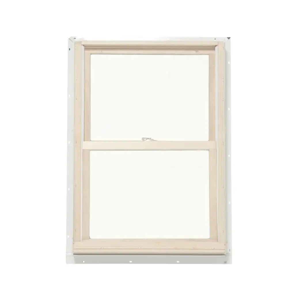 JELD-WEN 25.375 in. x 36 in. W-2500 Series White Painted Clad Wood Double Hung Window w/ Natural Interior and Screen