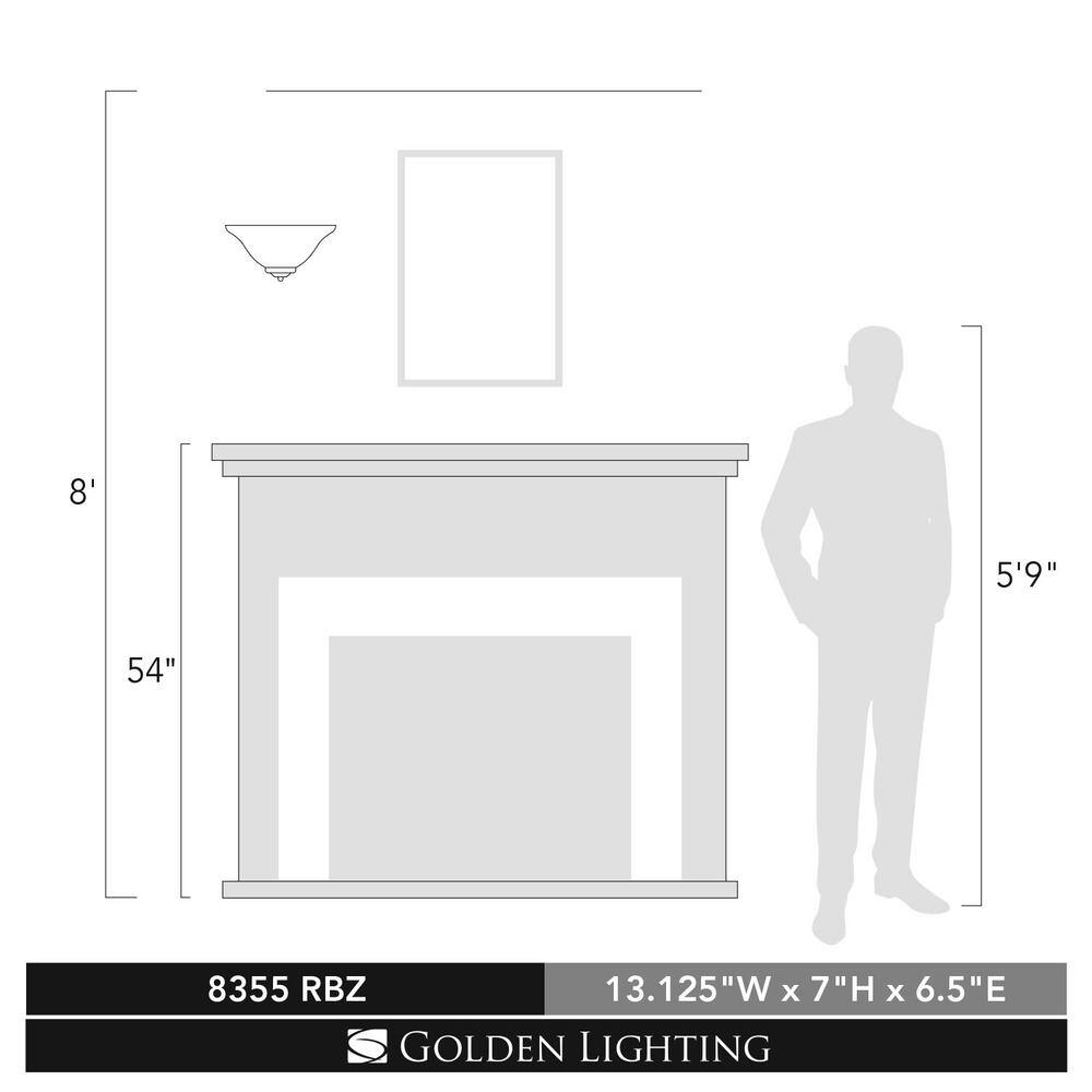 Golden Lighting Maddox Collection 1-Light Rubbed Bronze Sconce