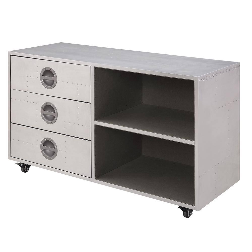 Acme Furniture Brancaster Aluminum File Cabinet with Drawers