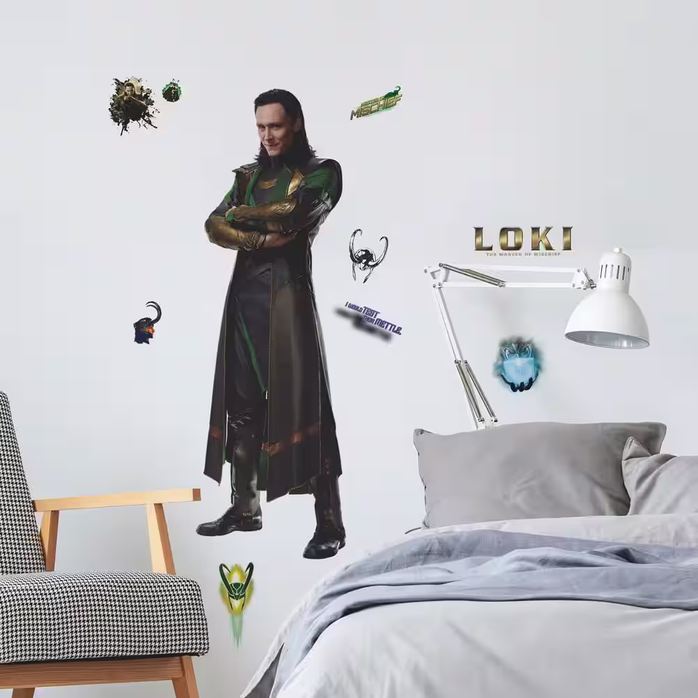 RoomMates Green and Brown and Gold Loki Peel and Stick Giant Wall Decal