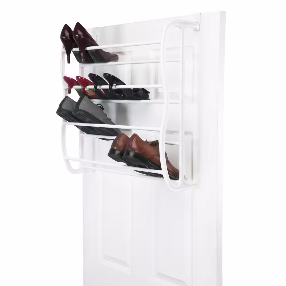 Simplify 71 in. H 36-Pair White Polypropylene Hanging Shoe Organizer