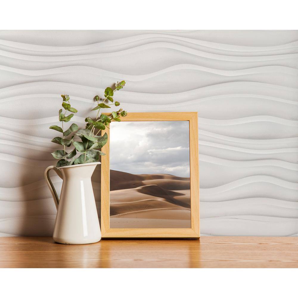 INNOVERA DECOR BY PALRAM 24'' x 24'' Dunes PVC Seamless 3D Wall Panels in White 6-Pieces