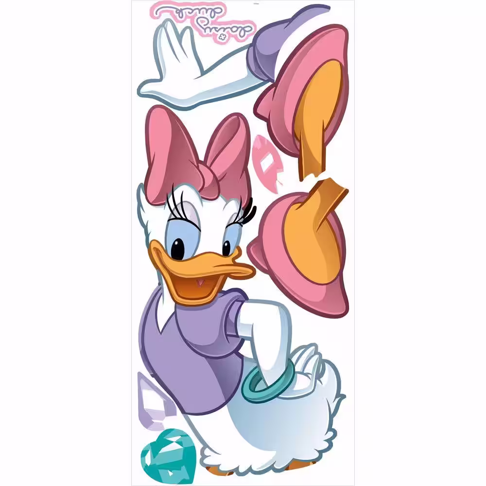 RoomMates 5 in. x 19 in. Mickey and Friends Daisy Duck 8-Piece Peel and Stick Giant Wall Decal
